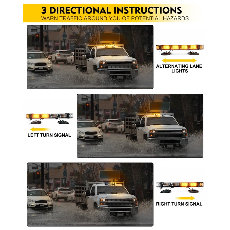 LUMENIX 72 LED Rooftop Emergency Strobe Light Bar w/Control Panel