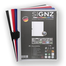 SIGNZ Binder DIN A4, Pack of 25, 5 x 5 Colours, for up to 30 Sheets, CO2 Neutral, Made in Germany