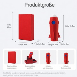 womebede Scatola regalo per denaro a forma di razzo in 3D, innovativo, per adulti, confezione regalo creativa per banconote e buoni, colore: rosso/bianco