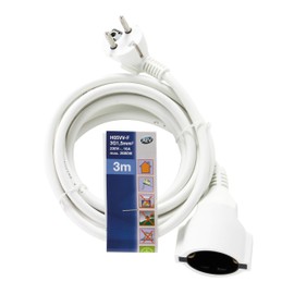 REV REV Verl?ngerungskabel - Verl?ngerung 3m mit Winkelstecker, 3680W, wei?