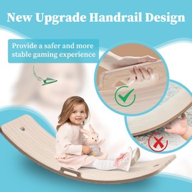 Wooden Wobble Balance Board Kids, 27 Inch Balance Board Toddlers with Natural Wood Board with Rope for Indoor&Outdoor Exercise, Open Ended Learning Toy for Body Training, Birthday Christmas Gift