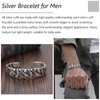 Silver Bracelet for Men Silver Cuff Bracelets Punk Style Cuff