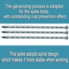 Coffken 14" Heavy Duty Spiral Landscape Spikes - Solid Galvanized