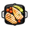 Highkind Pre-Seasoned Cast Iron Grill Pan (10.5 Inches) Square Grill