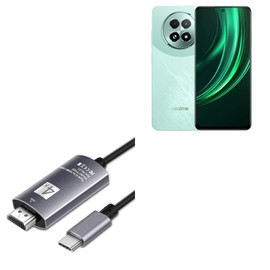 BoxWave Cable Compatible with Realme 13 5G - SmartDisplay Cable - USB Type-C to HDMI (6 ft), USB C/HDMI Cable - Jet Black
