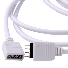 (4x) 1.0 m - 4 Color RGB Extension Cable LED Strip Connector Extension Wire 4 Pin LED Connector for SMD 5050 3528 2835 RGB LED Light Strip (4-Pack)