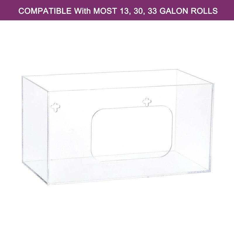 sourcing map Trash Bag Dispenser Roll Holder, Wall Mount Acrylic