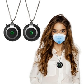 ZOCALOK Rechargeable Ionizer Air Purifier, Wearable Air Purifier, Mini Necklace Air Purifier for Home, Kitchen, Portable Travel Air Cleaner with Carbon Fiber for Smell, Office, Bedroom, Kitchen-2Pack
