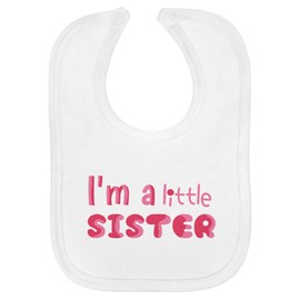 Azeeda 'I'm A Little Sister' Soft Cotton Baby Bib (BI00064186)