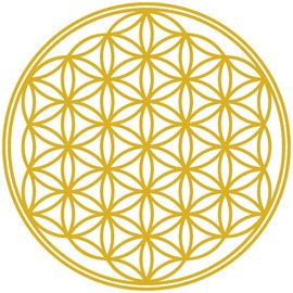 Samunshi® Flower of Life Wall Sticker, Flower of Life Sticker, Wall Picture, Yoga Sticker, Wall Decoration, 20 x 20 cm, Gold Metal Effect