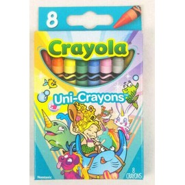 Crayola Uni-Crayons 8 Count Flip Top Box Unicorn Colors
