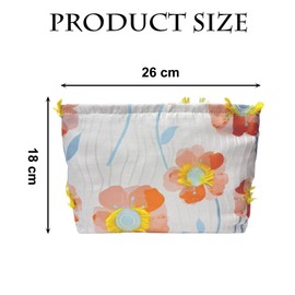 Torytoe Women's Make-Up Bag, Travel Cosmetic Bag with Zip, Toiletry Bag, Portable Make Up Organiser Bag for Girls, Travel, Home, Shopping, Yellow flowers, Freshness