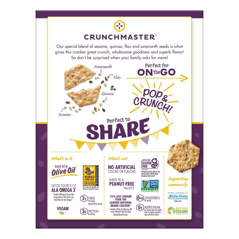 Crunchmaster Original Multi-Seed Crisps Gluten-Free Crackers, 4.5 oz