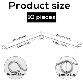 10pcs Recessed Lighting Spring Clips, Silver Torsion Spring Clip Bathroom Fan Spring Clip Ceiling Fan Spring Clip Recessed Lighting Accessories Spring Clips for Recessed Lighting