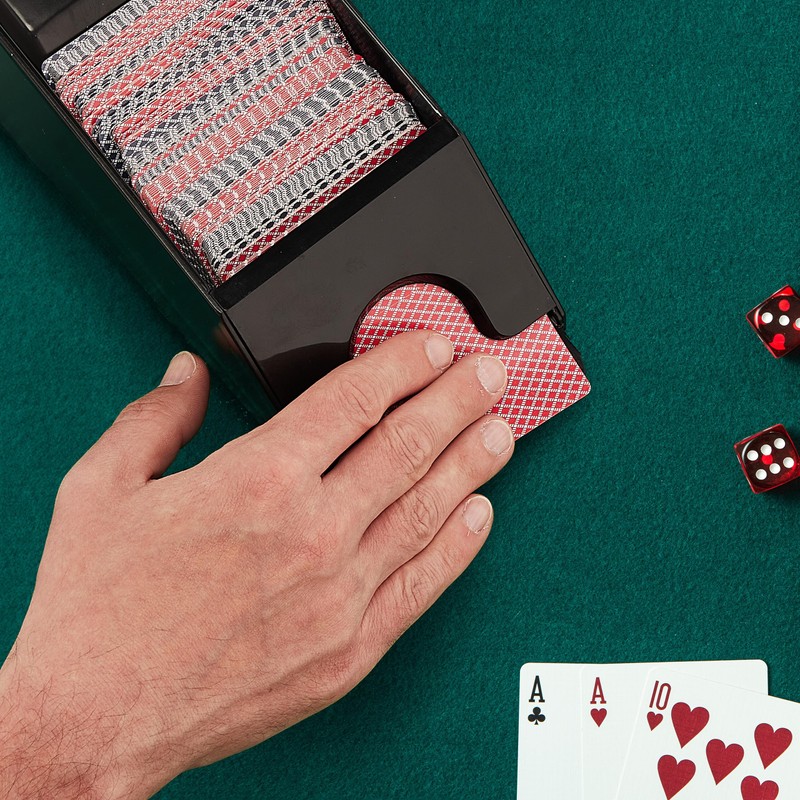 Relaxdays Card Sledge, Card Dispenser with 4 Decks, Blackjack Accessories,