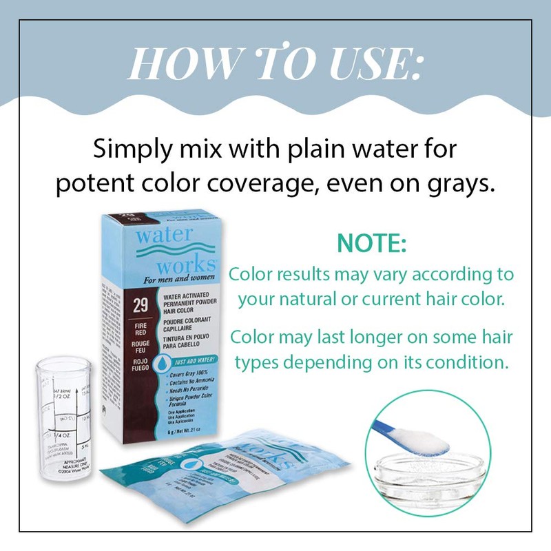 Water Works Hair Color Powder, Fire Red – Permanent Hair