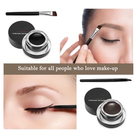 Boobeen 2 Colours Liner Eyeliner Gel - Eyebrow Colour Gel Easy Apply Formula - Eyebrow Eye Makeup Set with Eyeliner Brush and Brow Brush