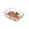Rectangular Tempered Glass Casserole Dish with Glass Cover - Oven,