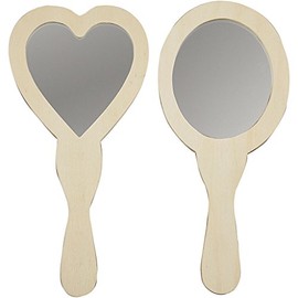 Hand Mirrors, size 23-24 cm, plywood, 2asstd