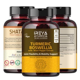 Turmeric Boswellia Extract 1000mg - Joint & Mobility Support Digestive & Immune Support | Boswellia Serrata with Turmeric Curcumin Bioperine - Inflammatory Response Plant Based Supplement