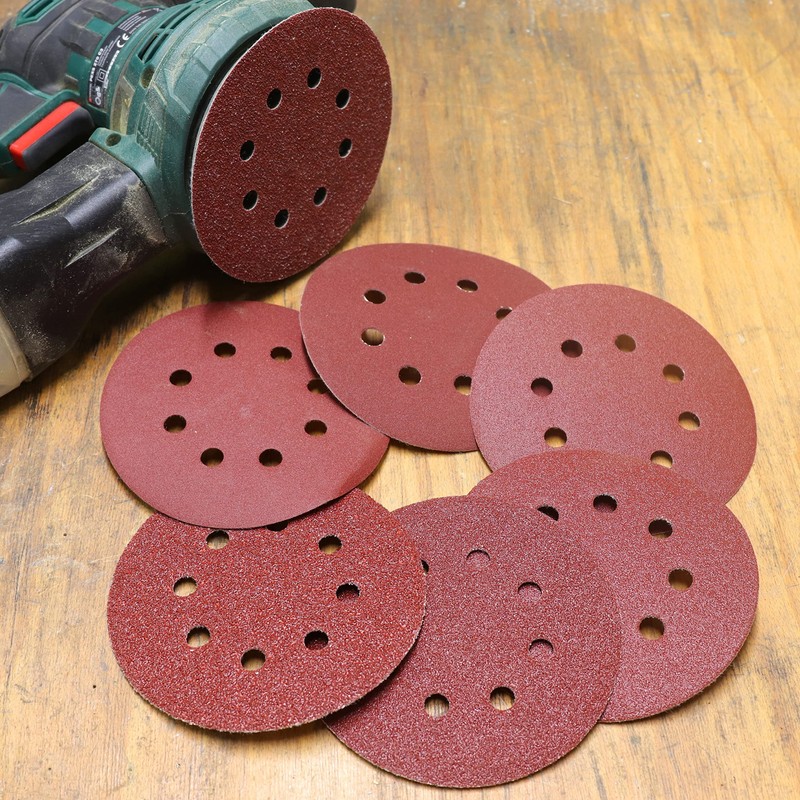 S&R 60 pcs 125mm Sanding Discs - Grit 40/60/80/120/180/240, Hook