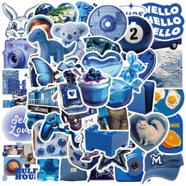 50 Pcs Cute Blue Girl Stickers Y2K Sticker for Water Bottles Funny Laptop Luggage Computer Scrapbooking Kids Teens Girls Boys Adults Toddlers Waterproof Aesthetic Sticker Vinyl Decals (Blue)