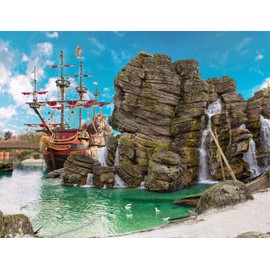SADFA Pirate Island Backdrop 10x8ft Pirate Ship Theme Party Decorations Nautical Ocean Photo Background for Nautical Ocean Photo Booth Props