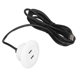 Powered USB Hub Socket Recessed USB Power Strip Outlet, Double USB Charge Station, 5V Sofa USB Power Hub Wiring Board Power Outlet Socket for Sofa, Couch, Table, Bedside (White)