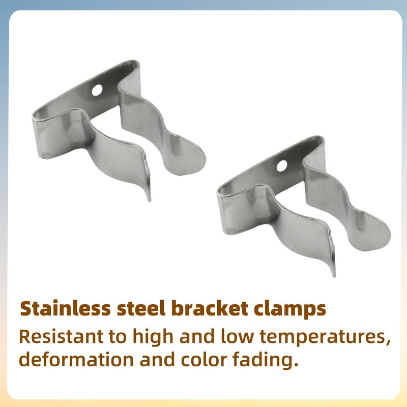 Lssapr 4Pcs Boat Hook Holder Stainless Steel Marine Spring Clamp