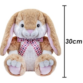 VFM - Bunny Soft Toy Easter Plushie Spring Plush Toy XL Stuffed Toy Easter Super Soft Cuddly Birthdays New Baby Gifts Cute Plushies Baby Toys Easter Gift -Brown Bunny 25.5cm