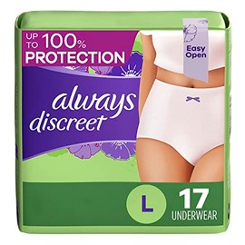 Discreet, Incontinence Underwear, Maximum Classic Cut, Large, 17 Count