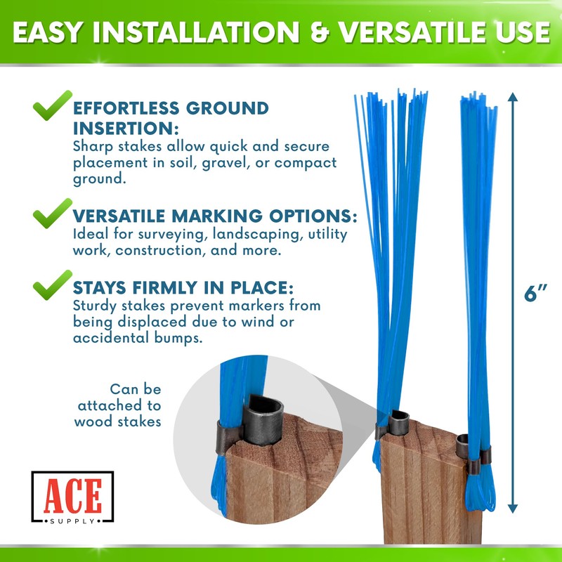 ACE Supply Blue Marking Whiskers - 25 Pack - Durable