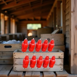 10Pcs Red Chicken Automatic Poultry Easy Installation Watering Nipples Chicken Drinkers,Easy to Clean and Store Chicken Waterer Nipples,Poultry Fountains and Waterers