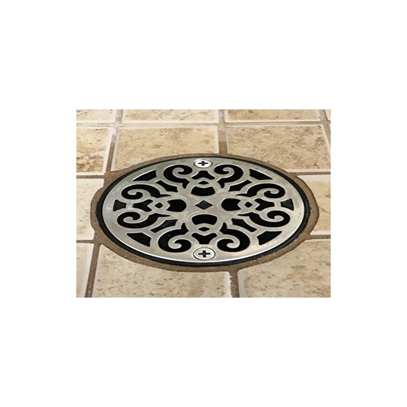 Designer Drains 3.25-Inch Round Shower Drain Cover – Classic Scrolls