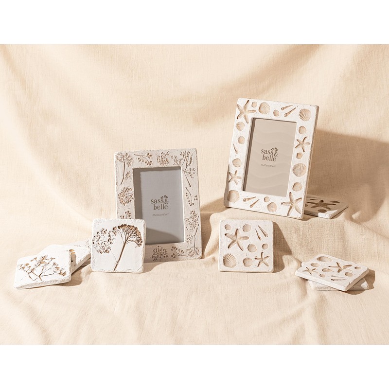 Sass & Belle Shell Imprint Coasters - Set of 4