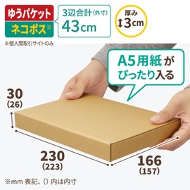 Earth Cardboard ID0673 Nekoposu Cardboard Boxes for 1.2 inches (3 cm), A5, Set of 20, Cardboard, Cardboard, Nekoposu Box, Small Size
