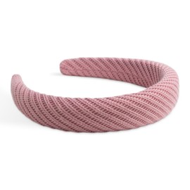 SXQLYH Women's Headband Wide Thick Hair Band, Knitted Padded Headbands, Padded Non-Slip Headband, Comfortable Headbands for Women Girls Birthday Gift (Sakura)