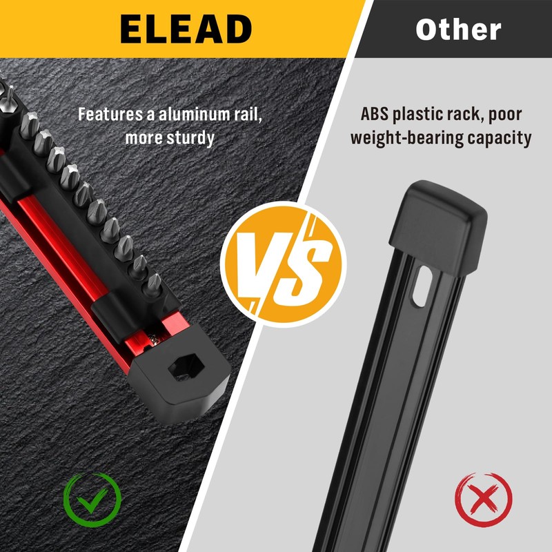 ELEAD 2PCS Magnetic Slidable Drill Bit Holder, 80 Holes Bit
