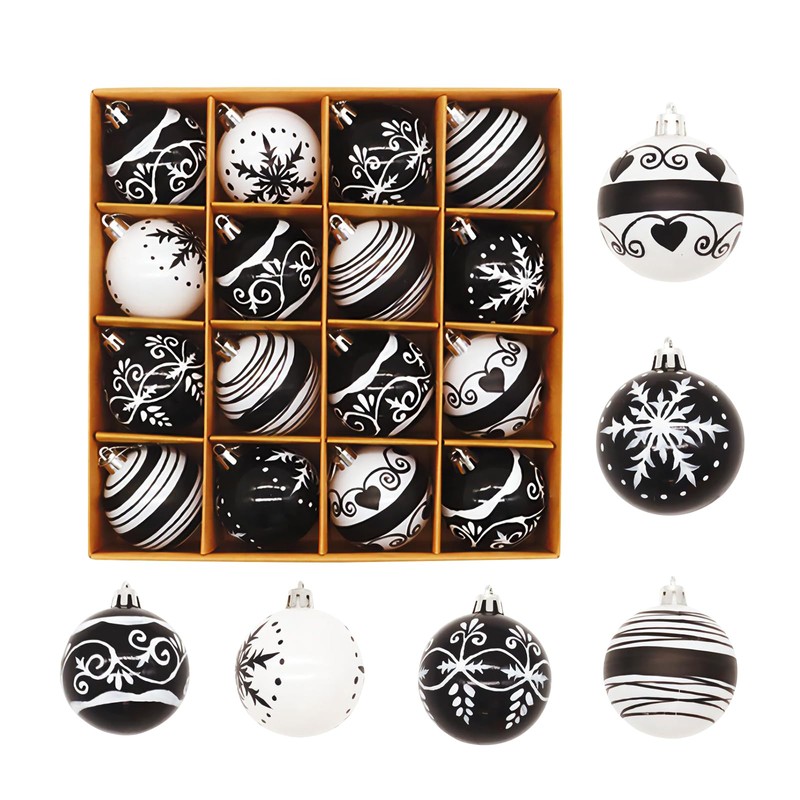 BRTNUP Pack of 16 Christmas Baubles Ornaments Christmas Tree Baubles
