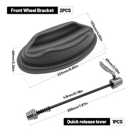 PWGHWG Pack of 2 Roller Trainer Front Wheel Support with Quick Release Bicycle Front Wheel Riser Block, Roller Trainer Accessories Stabilising Support for Indoor Bicycle Trainer Stand