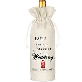 Engagement gifts, future Mr Mrs gifts, wedding planning gifts, bridal shower gift, champagne wine bags gift, pairs well with planning a wedding, cheers to a life of love
