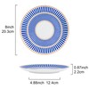 fanquare 8" Modern Dessert Plates, Blue Stripe Salad Plates Set