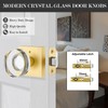 newliplace Glass Door Knobs Interior, Privacy Gold Door Knob with