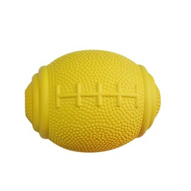 PlayfulSpirit Tricky Treat Rugby Ball: Dog Treat Dispenser - Awesome Anxiety Reliever and Boredom Breaker, Fun Fetch and Basic Puppy Training Toy (Small, Yellow)