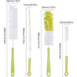 4 Pcs Bottle Cleaning Brush Set 4 Different Brushes for Cleaning Inside Tea Kettles Sports Water Bottles Coffee Jugs Juice Pitchers Espresso Machine Cleaning Products