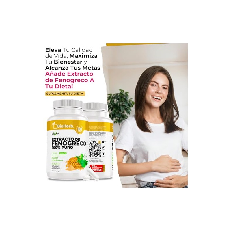 BioHerb® | Fenogreco 100% Puro Extracto Orgánico de Alta Concentración,