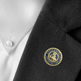 Navy Lapel Pin with Shellback Crossing The Line Graphic