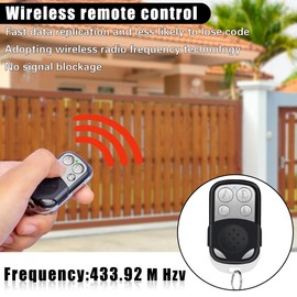 UQTUKO Universal Garage Door Remote Control, 4 Pieces 433 MHz Garage Door Opener Remote Control Cloning with 4 Buttons Remote Switch for Switch Light, Car Garage Door Gate, Roller Shutter Switch