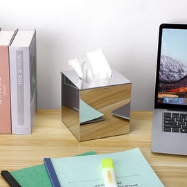 SUMNACON - Funda Cuadrada de Acero Inoxidable para Caja de pañuelos – Funda Facial de Papel Elegante montada en la Pared
