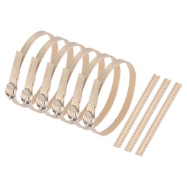 uxcell 3 Pair Replacement Ankle Strap for Heels Detachable Shoe Straps PU Leather Shoe Band, Champagne Gold